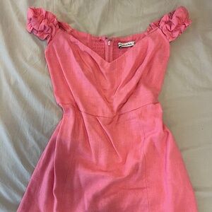 Abercrombie & Fitch On or Off the Shoulder Linen Mini Dress